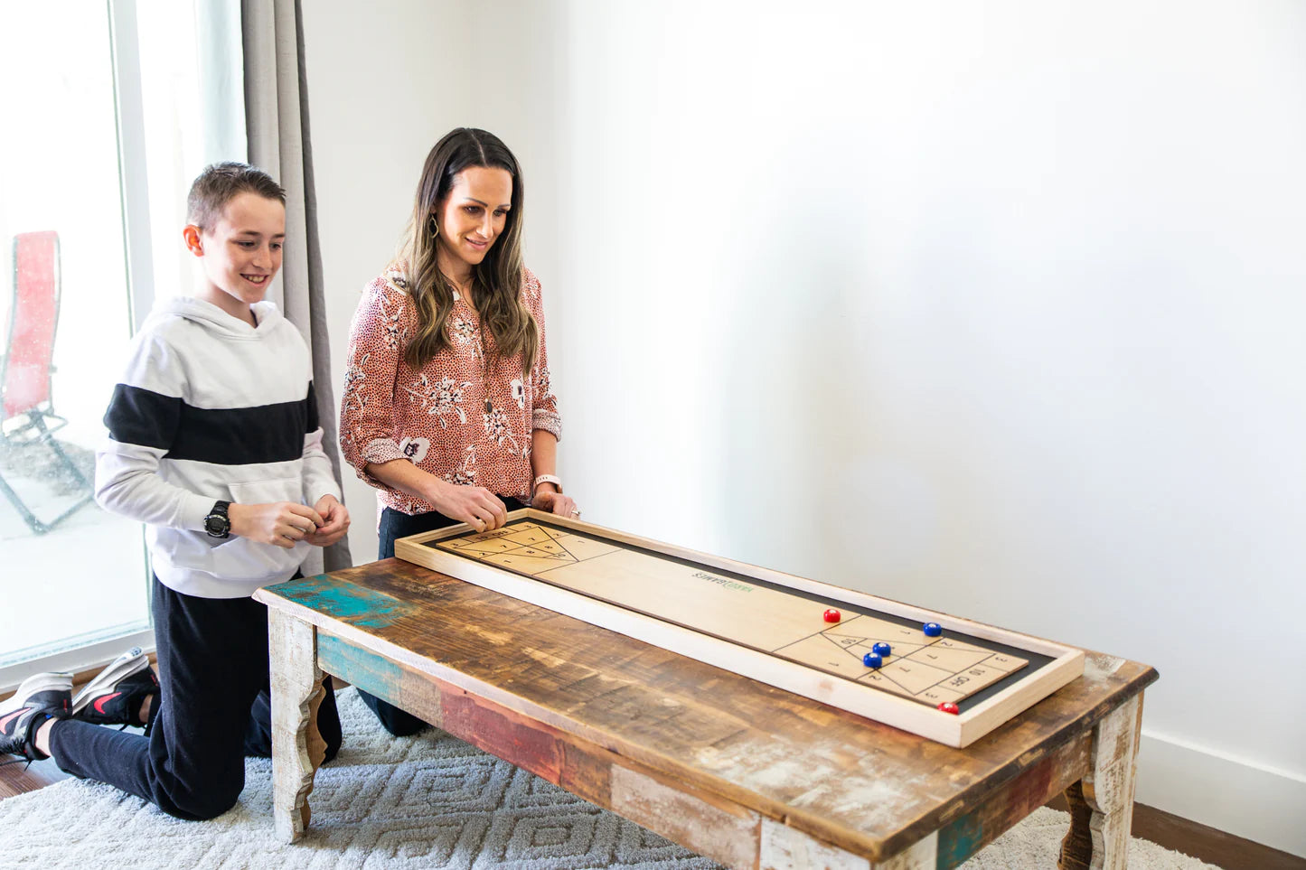 Curling & Shuffleboard 2-in-1 Board Game (Table Top)